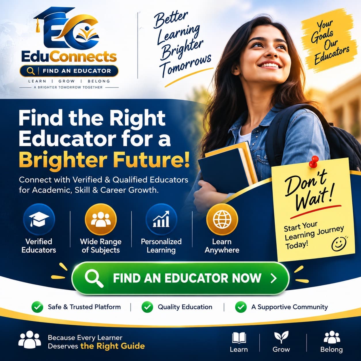 Find the Right Educator for a Brighter Future - EduConnects Learner Experience